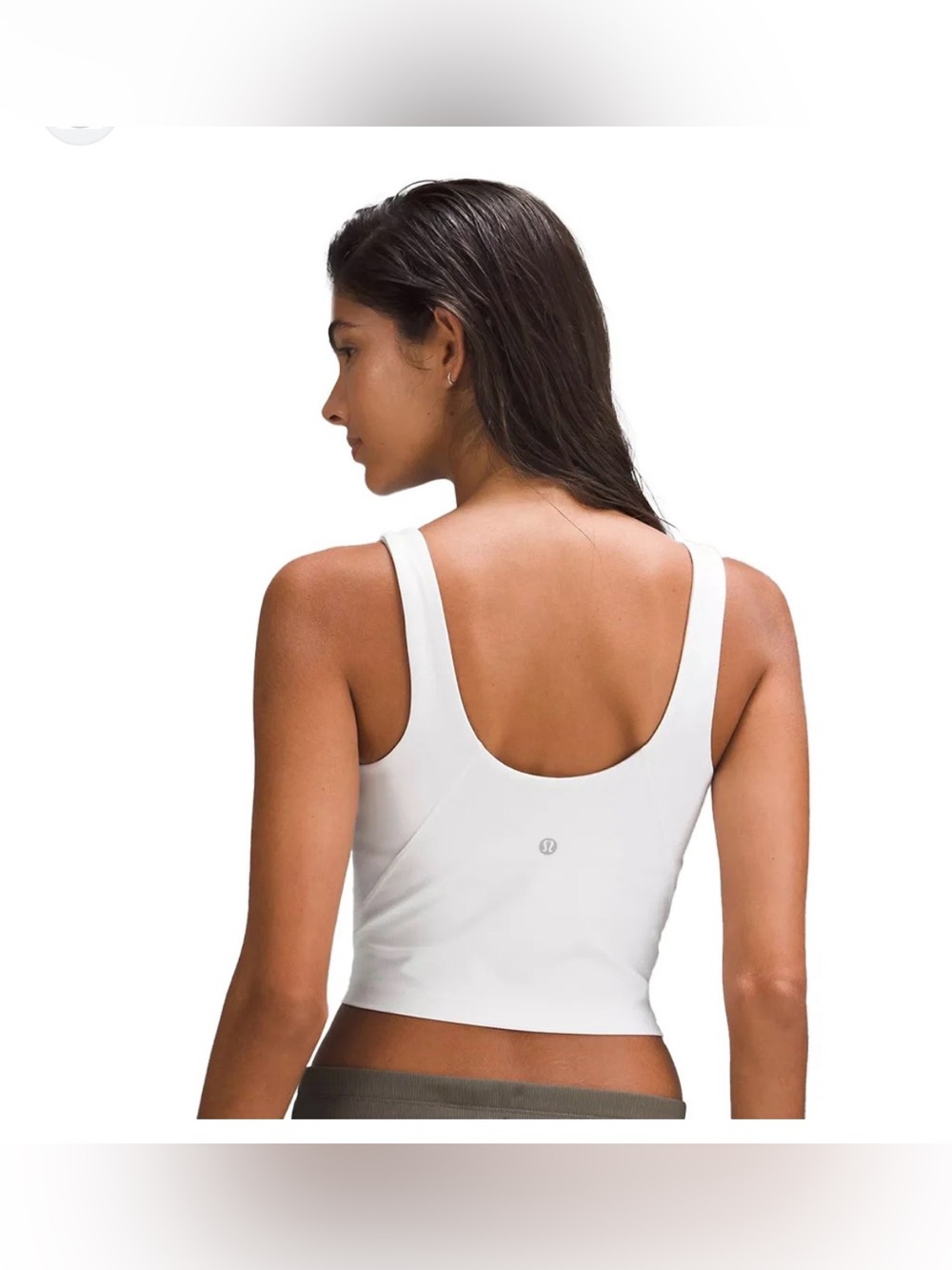 Lululemon Women's White Scoop-Back Crop Tank Top - Performance Intimates - Picture 1 of 8
